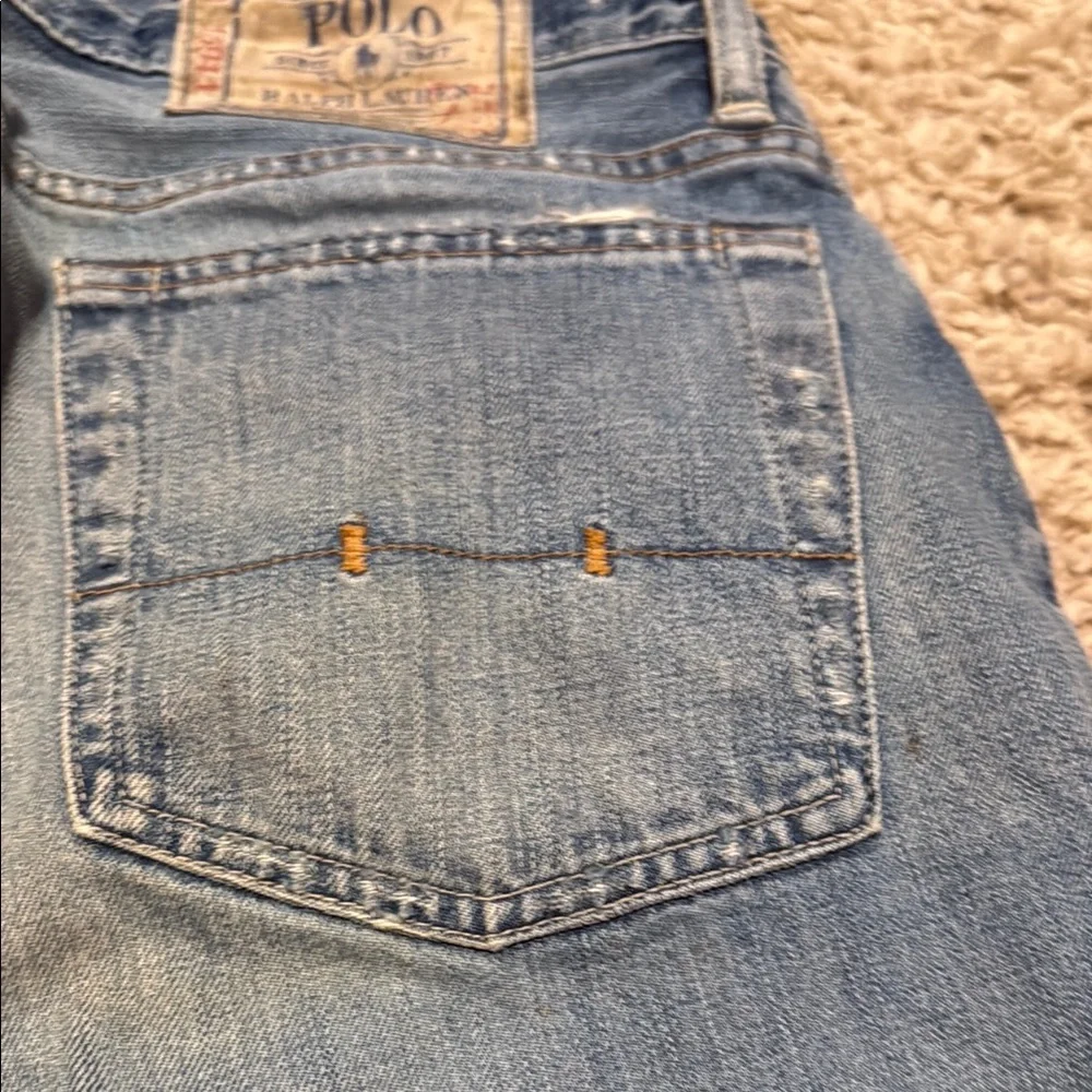 Men’s Polo Ralph Lauren Distressed Vintage 67 Classic Blue Jeans 34” x 32”